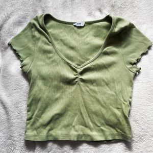 Ardene Lettuce-Sleeve Ultra-Crop Tee Size Large